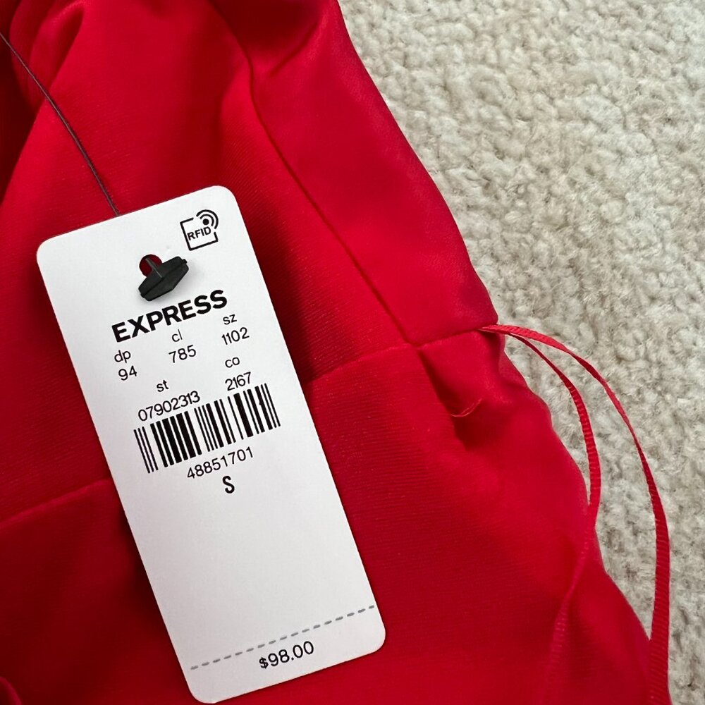 NWT Express Red Sleeveless Cocktail Party Midi Dress S - Picture 9 of 10